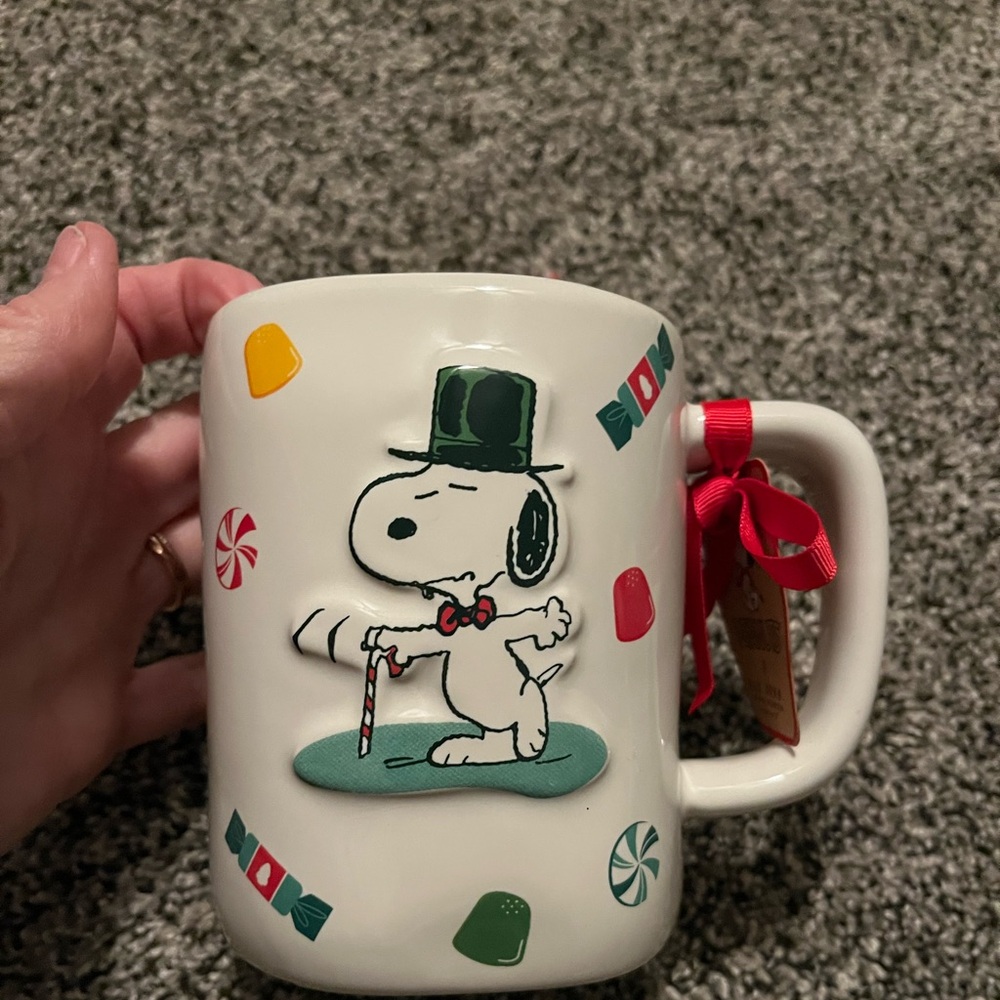 Rae Dunn Peanuts Snoopy Christmas mug